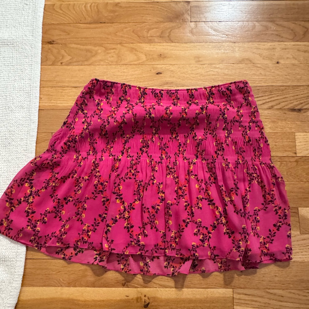 Diane Von Furstenberg Pink Floral Mini Skirt